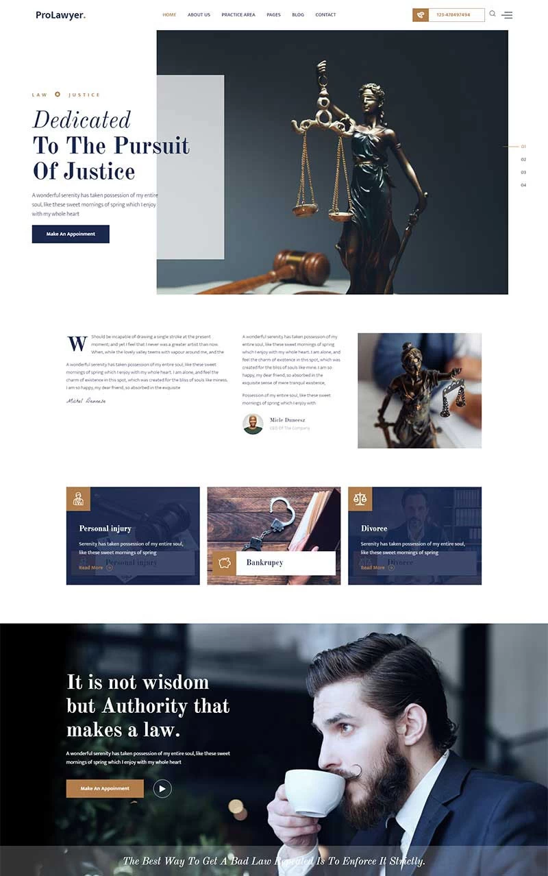律师事务所服务宣传网站模板预览图1