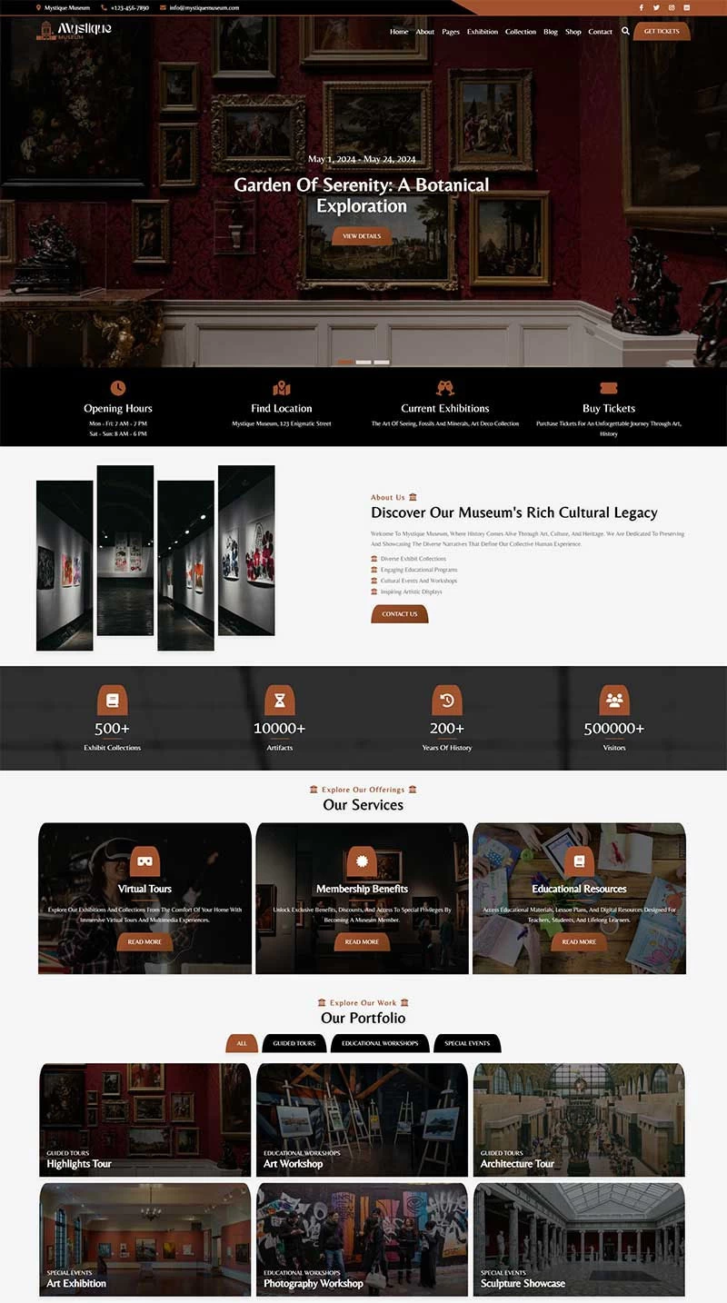 现代艺术博物馆HTML5静态网站模板预览图1